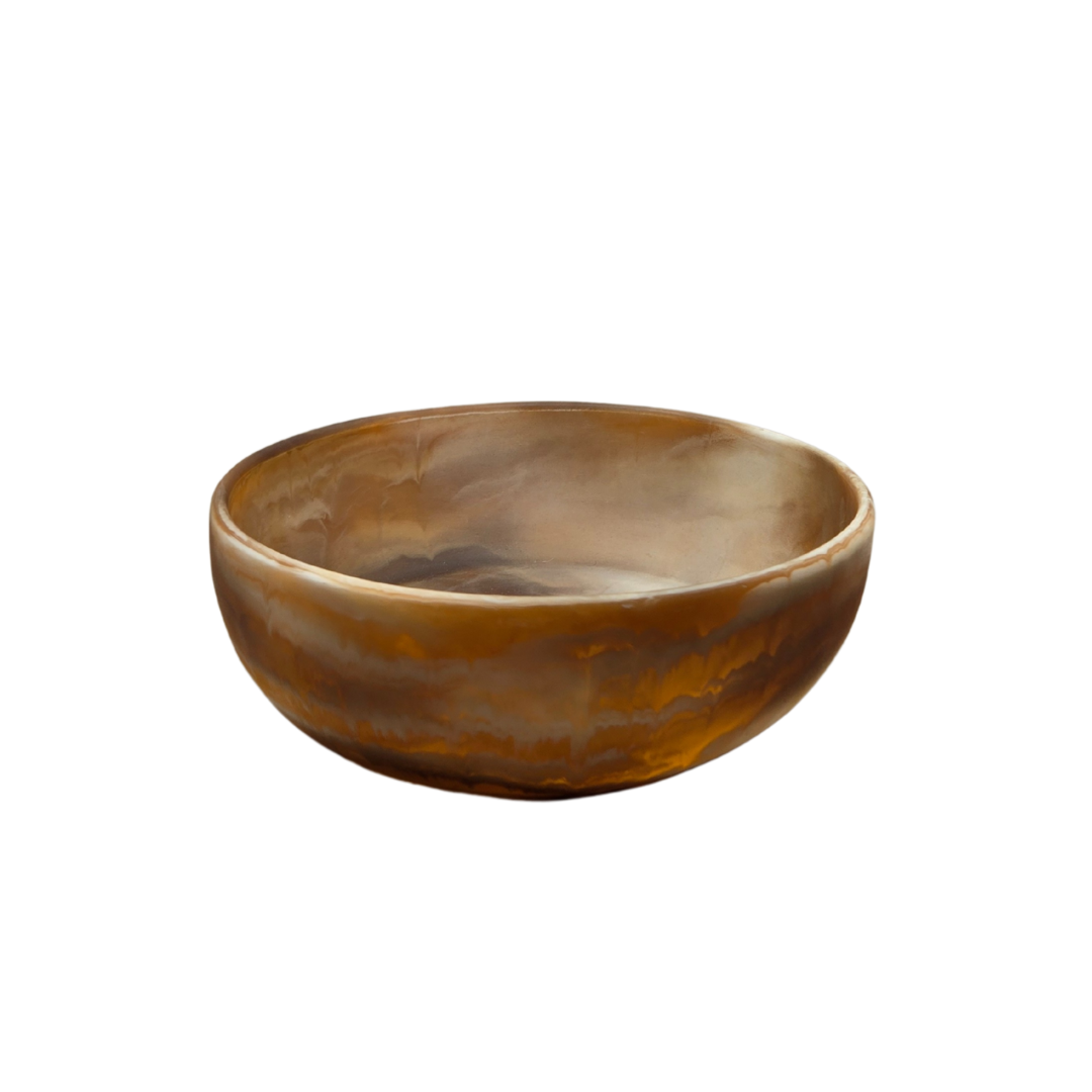 Halo Swirl Resin Serving Bowl ??Latte- Marbled Decorative & Serveware Bowl
