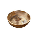 Halo Swirl Resin Serving Bowl – Latte- Marbled Decorative & Serveware Bowl - Front View