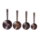 Vintage Elegance: Antique Copper Stainless Steel Measuring Cup Set - Front View