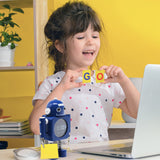 Laser Kids Robot Alarm Clock - Blue - Front View