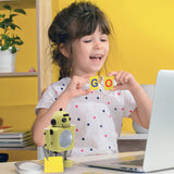 Laser Kids Robot Alarm Clock - Yellow - Front View