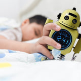 Laser Kids Robot Alarm Clock - Yellow - Side View