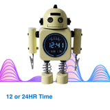 Laser Kids Robot Alarm Clock - Yellow - 45-Degree Angle
