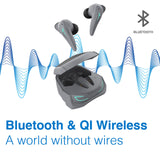 Laser Wireless Gaming ANC Earphones Black - Side View
