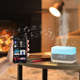 Laser Ambient Diffuser Clock Radio with Bluetooth Speaker & Light - Front View