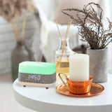 Laser Ambient Diffuser Clock Radio with Bluetooth Speaker & Light - Rear View