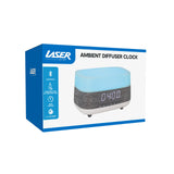 Laser Ambient Diffuser Clock Radio with Bluetooth Speaker & Light - Close-Up Angle