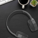 Laser Wired Headphones with 40mm Drivers Black - Front View