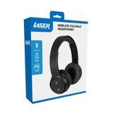 Laser Foldable Bluetooth Headphones with Mic Black - Close-Up Angle
