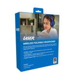 Laser Foldable Bluetooth Headphones with Mic - Navy Blue - Rear View