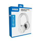 Laser Foldable Bluetooth Headphones with Mic Bright White - 45-Degree Angle
