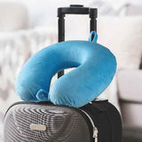Laser Memory Foam Neck Pillow Blue - Side View