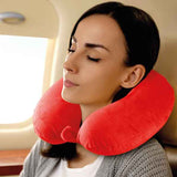 Laser Memory Foam Neck Pillow Red - Front View