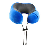 Laser Blue Memory Foam Neck Pillow - Easy Snap - Side View