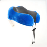 Laser Blue Memory Foam Neck Pillow - Easy Snap - Top-Down View