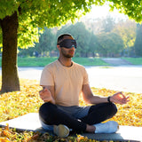 Laser Sleep Mask Bluetooth Headphones Black - Top-Down View