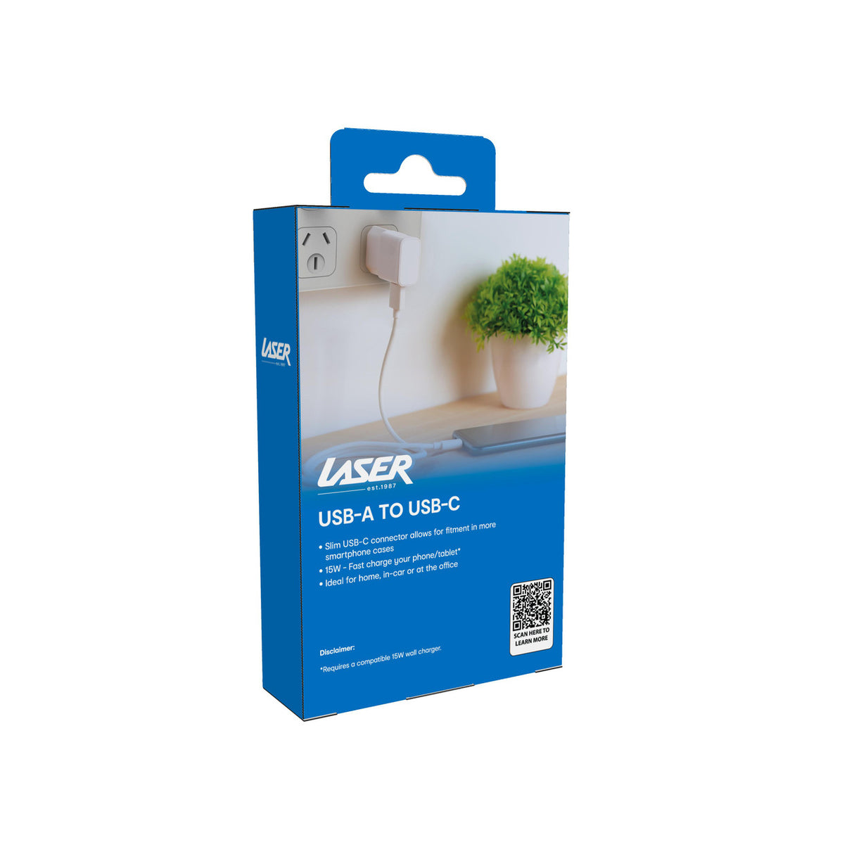 Laser USB Type-C 3.1 to A Cable 1M White
