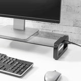 Monitor Desk Stand with USB 3.0 Charging Hub - Black - Front View