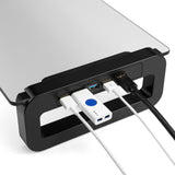 Monitor Desk Stand with USB 3.0 Charging Hub - Black - Side View