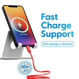 Laser MFi Lightning Cable 2 Pack Red/Blue 2M - Side View