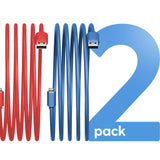 Laser MFi Lightning Cable 2 Pack Red/Blue 2M - 45-Degree Angle