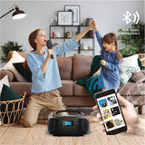 Laser Bluetooth CD/MP3 Boombox - Portable FM Radio Player - Front View
