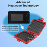 Laser Microwave Toastie Maker with Heatwave Tech Red - Top-Down View