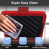 Laser Microwave Toastie Maker with Heatwave Tech Red - Close-Up Angle