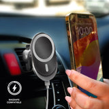Laser 15W MagSafe Car Charger Mount Black - Side View