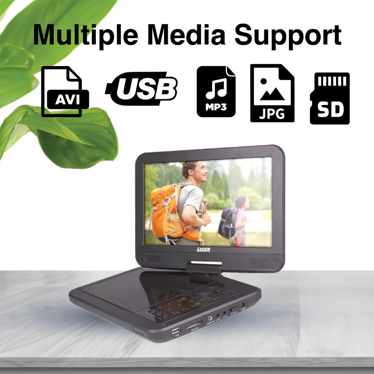 Laser 10” Portable DVD Player with Anti-Skip Technology