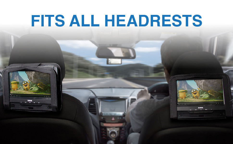 Laser 9 Inch Dual Screen DVD Player Black