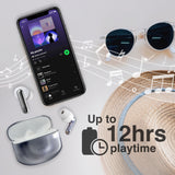 Laser Noise Cancelling TWS Earbuds Silver - Top-Down View