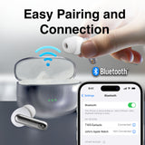Laser Noise Cancelling TWS Earbuds Silver - Rear View