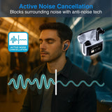 Laser TWS Earbuds ANC with Touch Display Black - Top-Down View