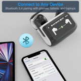 Laser TWS Earbuds ANC with Touch Display Black - Rear View