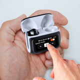 Laser TWS Earbuds ANC with Touch Display Black - Close-Up Angle