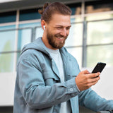 Laser TWS Earbuds with Wireless Charging Case White - Front View