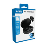 Laser TWS Mini Earbuds ENC LED Display Black - Side View