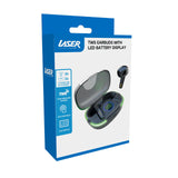 Laser TWS Earbuds with LED Battery Display Black - Extra Image