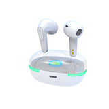 Laser TWS Earbuds with LED Display - White - 45-Degree Angle