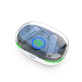 Laser TWS Earbuds with LED Display - White - Rear View
