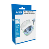 Laser TWS Earbuds with LED Display - White - Extra Image