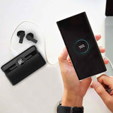 Laser TWS Earbuds with Powerbank Case Black - Front View