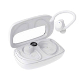 Laser Sport TWS Hook Earbuds with LED Display White