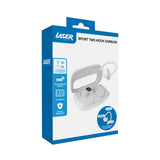 Laser Sport TWS Hook Earbuds with LED Display White - Side View