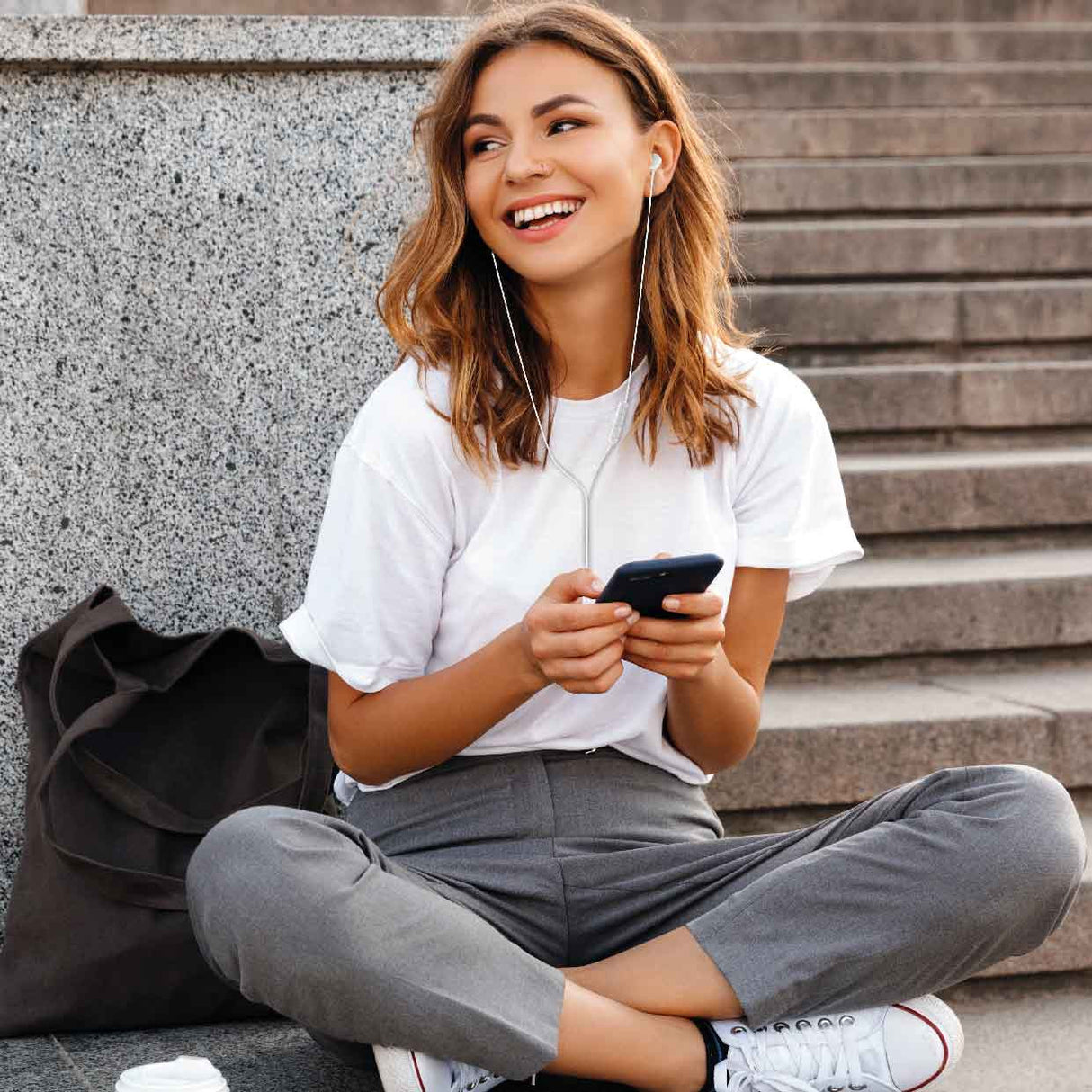 Laser Wired In-Ear Earphones with In-Line Controls White