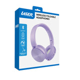 Laser Wireless Foldable Headphones Purple - Front View