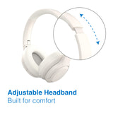 Laser ANC Bluetooth Headphones 20hr Battery - White - Front View