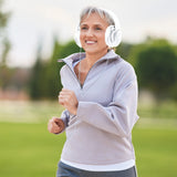Laser ANC Bluetooth Headphones 20hr Battery - White - Top-Down View