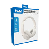 Laser ANC Bluetooth Headphones 20hr Battery - White - Close-Up Angle